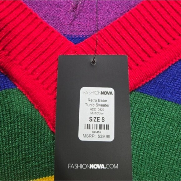 NEW Rainbow Sweater Oversized S - Picture 9 of 9